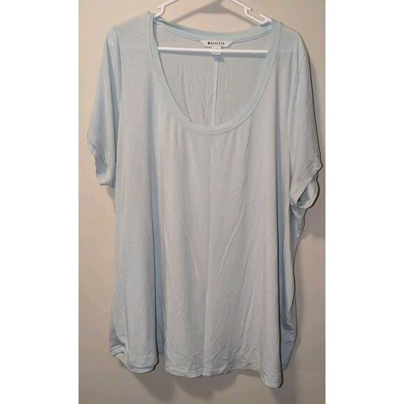 Athleta Stratus II Tee T-Shirt Size 2XL Mint Scoop Neck Relaxed Fit Casual Gym - Picture 1 of 3